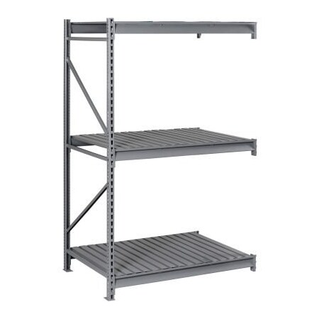 Tennsco Tennsco Bulk Storage Rack - 48"W x 48"D x 72"H - Add-On - 3 Shelf Levels - Steel Deck - Medium Gray BU-484872CA-MGY